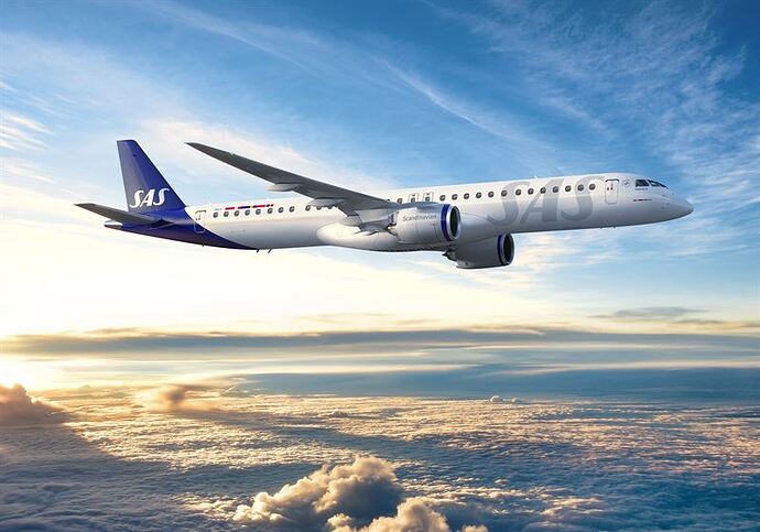 Embraer E195-E2 i SAS livery