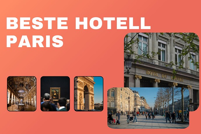 Bilder av Paris med teksten: Beste hotell Paris